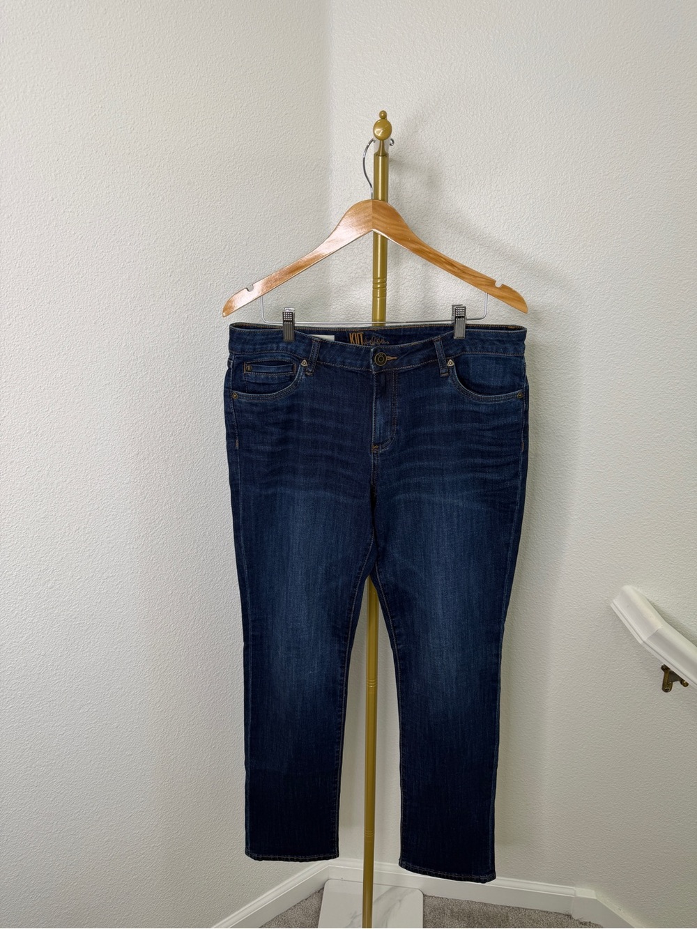 Kut from the Kloth Katy Boyfriend Jeans Dark Wash Indigo Denim Stretch 12